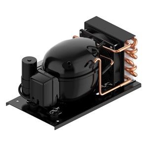 114G0503 Danfoss компрессорно-конденсаторный агрегат Optyma™, PL35GXN0, холодопроизводительность 51 Вт, потребляемая мощность 64 Вт (Тисп.=-25° С, Тос=+32°). хладагент R134